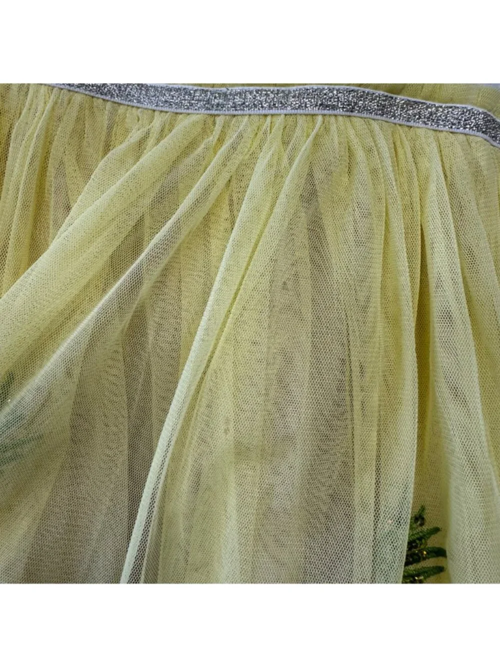 MONSOON Pineapple Disco Dress Girls 7-8 Yellow Tulle Tutu Sequins Pineapples - Picture 6 of 8